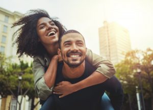 Couple with beautiful smiles thanks to Brooklyn cosmetic dentist